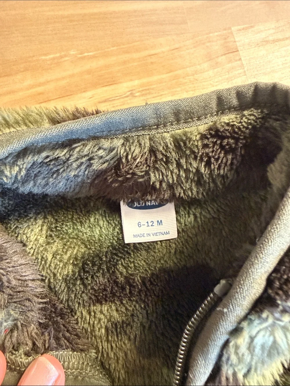 Old Navy Kids Fuzzy Camouflage Vest - Olive & Brown